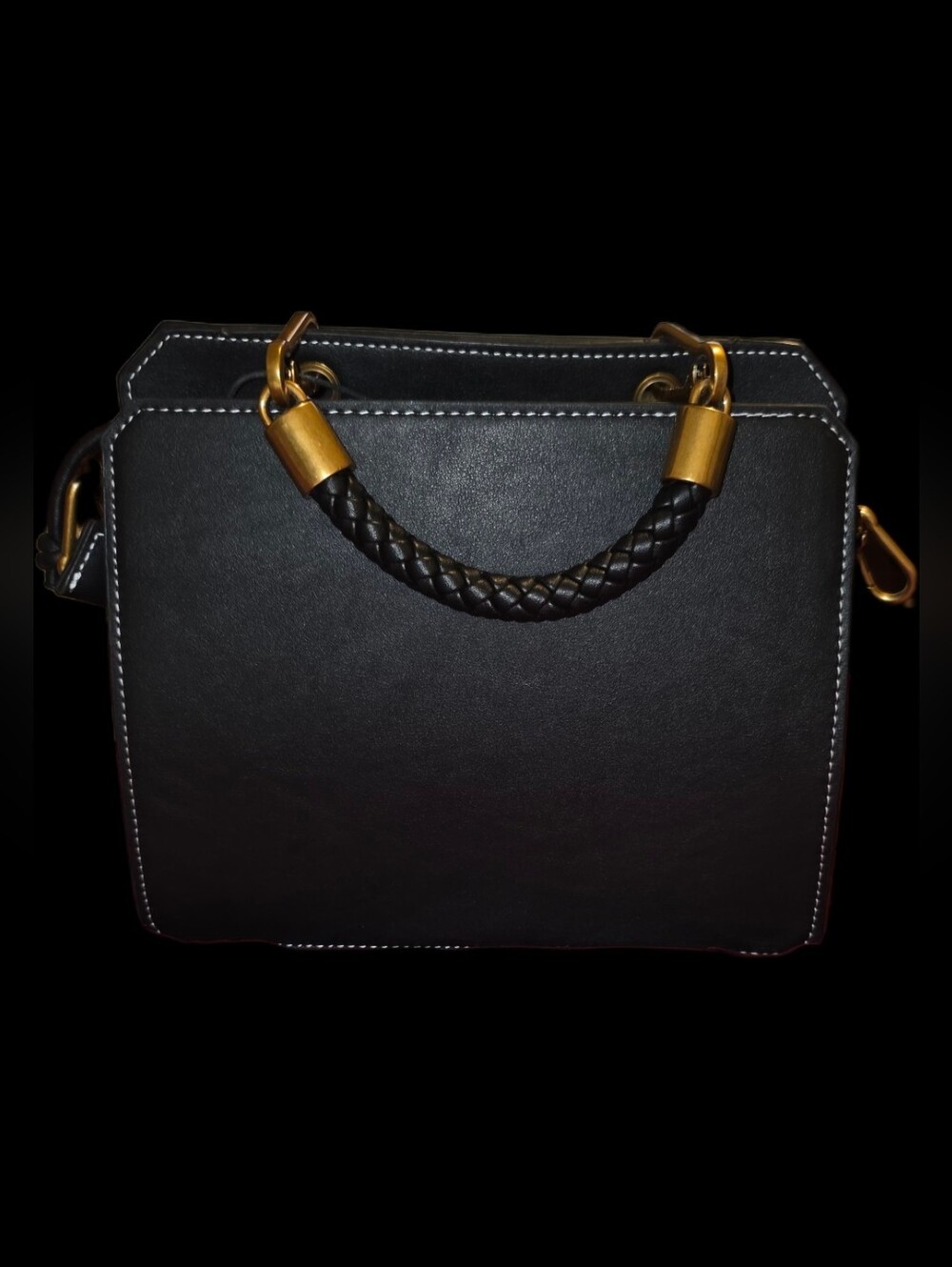Steve Madden Black Bevelyn Satchel - Picture 5 of 16